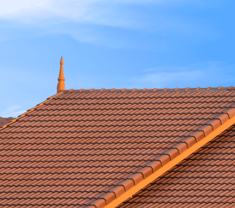 red vintage style tile roofing example