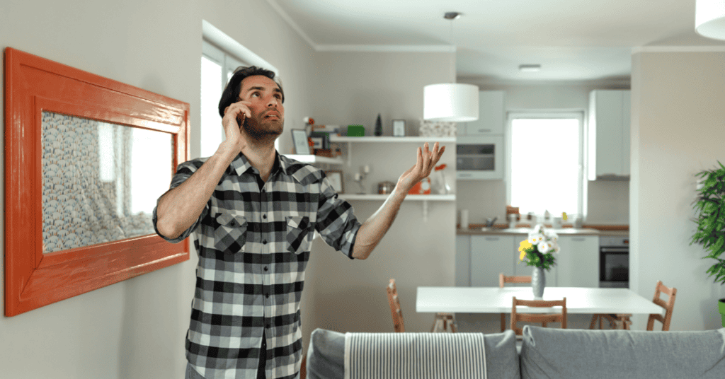 man calling about a leaky ceiling