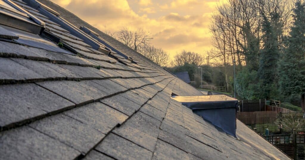 close up of a roof