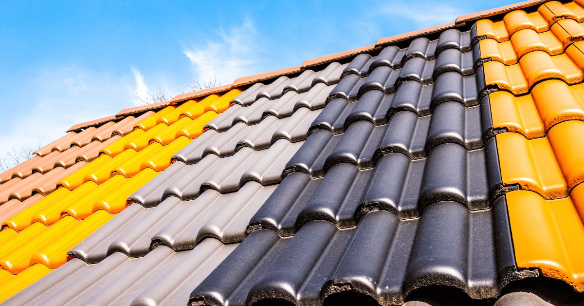 multi colored metal roof sections