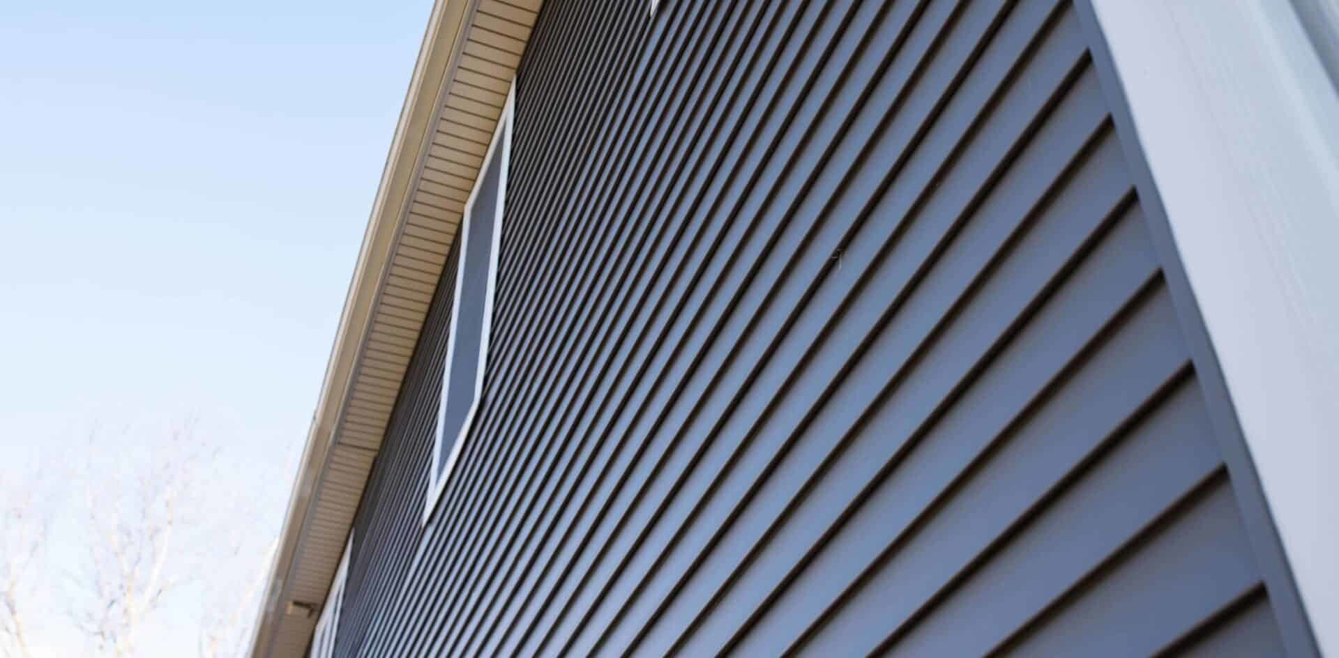 close up of blue siding