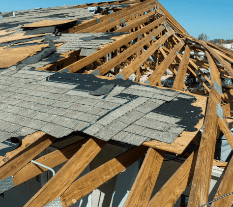 exposed attic after storm