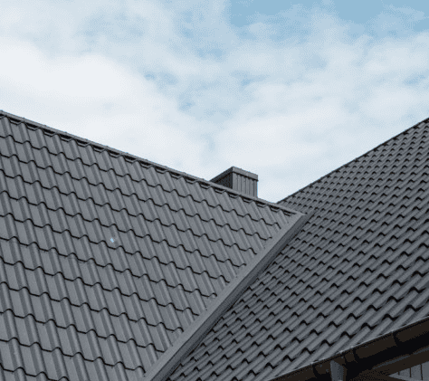 roof with cloudy skies