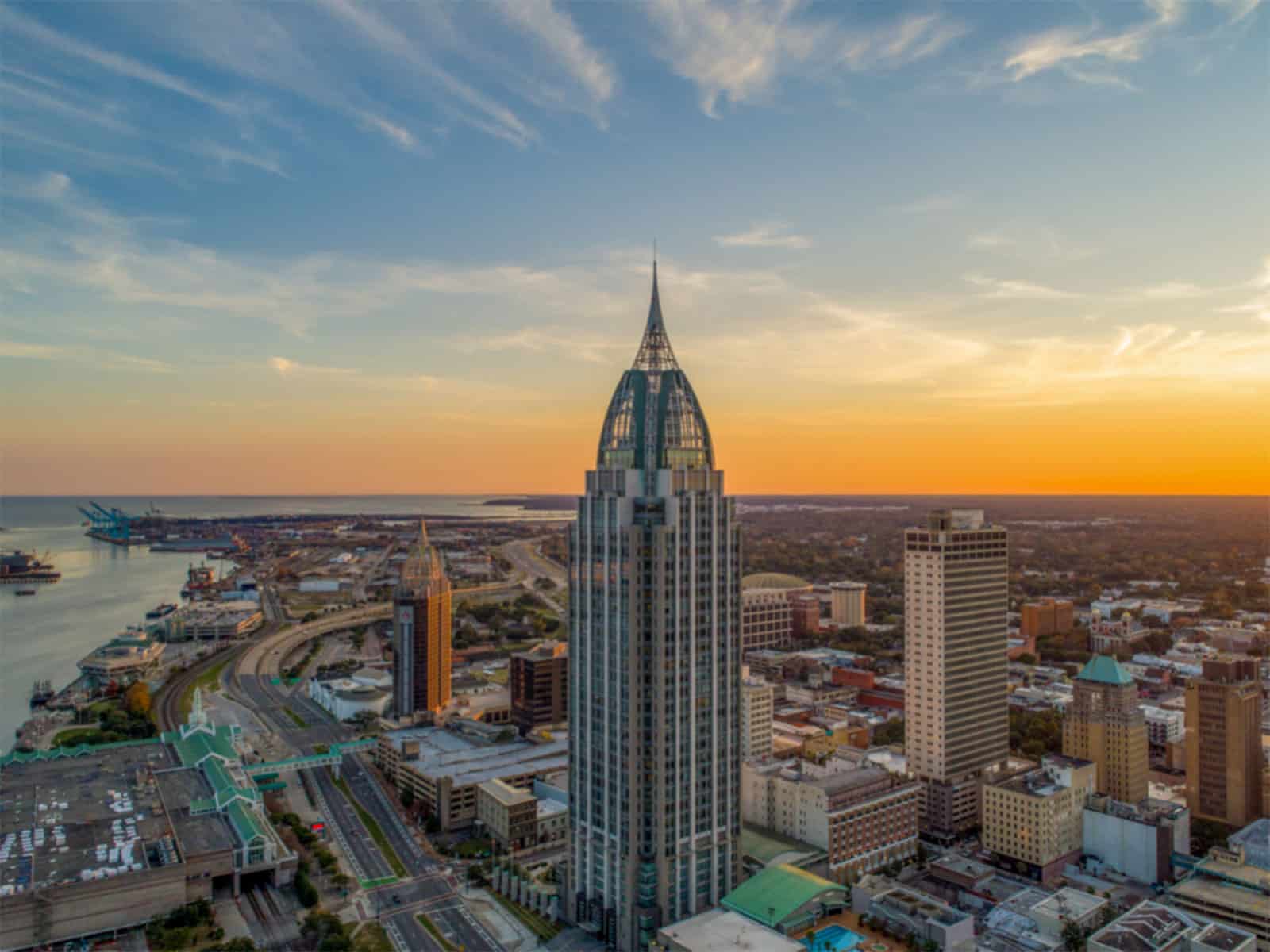 Mobile Alabama at sunset