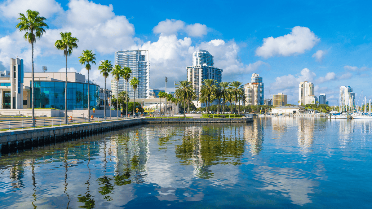 A scenic view of pristine waters in St. Petersburg FL